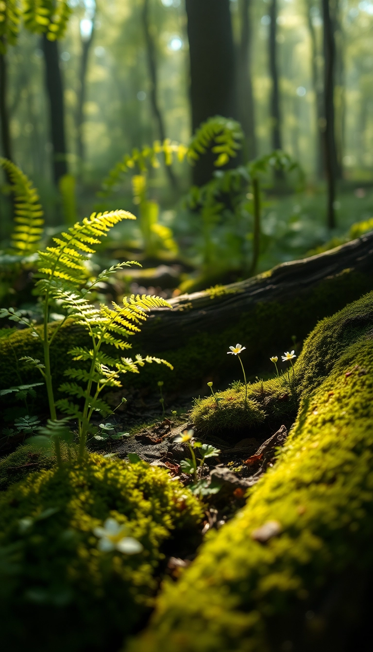 HD iPhone AI Spring Forest Floor Professional Wallpaper